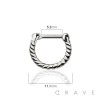 ENGRAVED ROPE SWIRL FILIGREE SEPTUM HINGED CLICKER